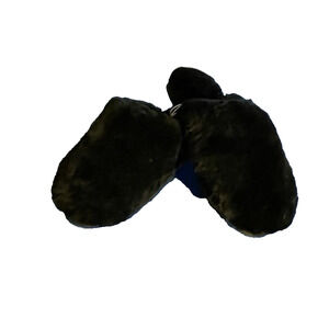 Black Dearfoams genuine shearling slippers in size medium 6.5-7.5 Cozy Comfort